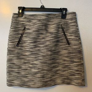 Loft 6P Black and Gray Mini Skirt